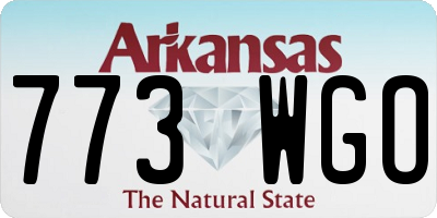 AR license plate 773WGO