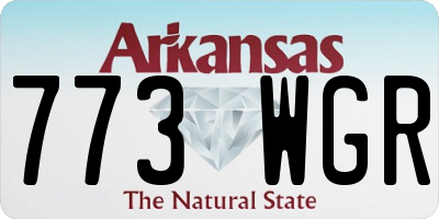 AR license plate 773WGR