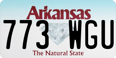 AR license plate 773WGU