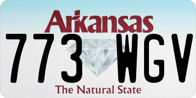 AR license plate 773WGV