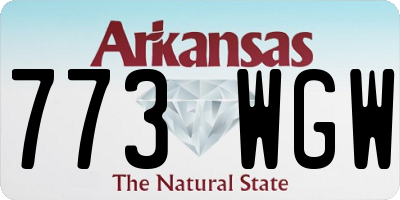 AR license plate 773WGW