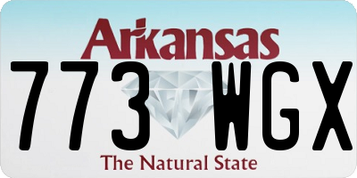 AR license plate 773WGX