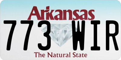 AR license plate 773WIR