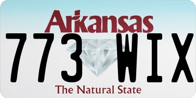 AR license plate 773WIX