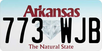 AR license plate 773WJB
