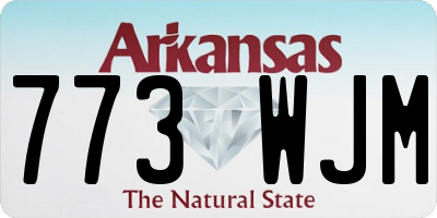 AR license plate 773WJM