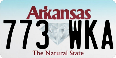 AR license plate 773WKA