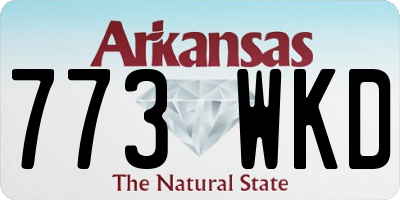 AR license plate 773WKD
