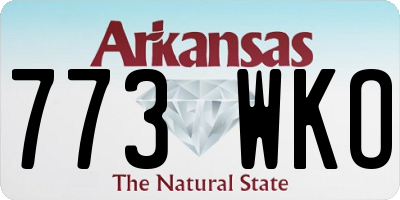 AR license plate 773WKO