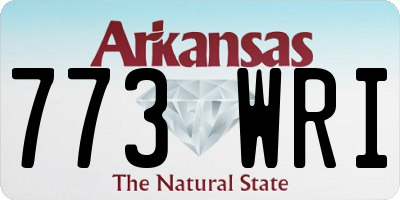 AR license plate 773WRI