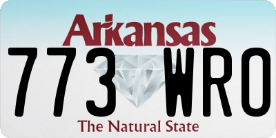 AR license plate 773WRO