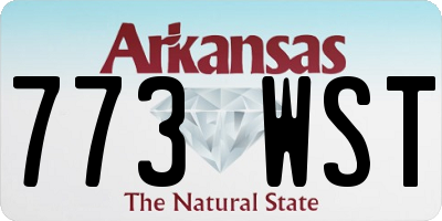 AR license plate 773WST