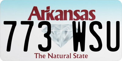 AR license plate 773WSU