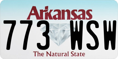 AR license plate 773WSW