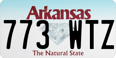 AR license plate 773WTZ