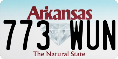 AR license plate 773WUN