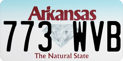 AR license plate 773WVB