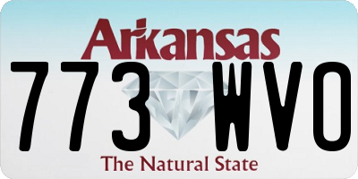 AR license plate 773WVO