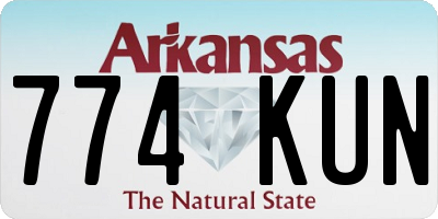 AR license plate 774KUN