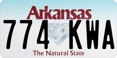 AR license plate 774KWA