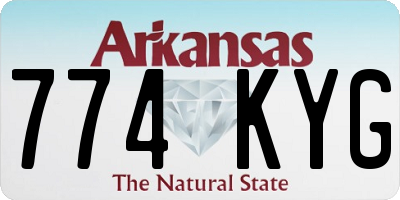 AR license plate 774KYG