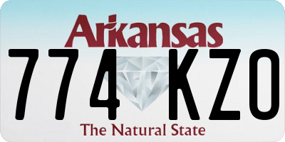 AR license plate 774KZO