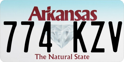 AR license plate 774KZV