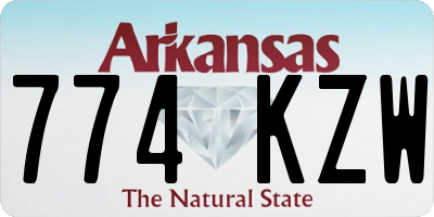 AR license plate 774KZW