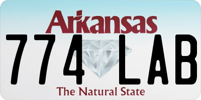 AR license plate 774LAB
