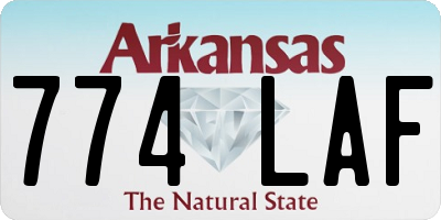 AR license plate 774LAF