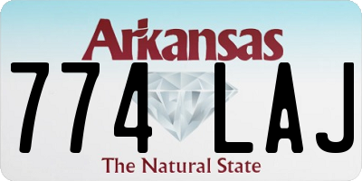 AR license plate 774LAJ