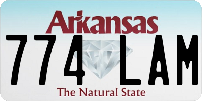 AR license plate 774LAM
