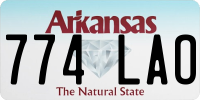 AR license plate 774LAO