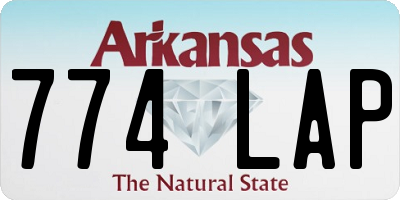 AR license plate 774LAP