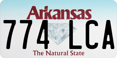 AR license plate 774LCA