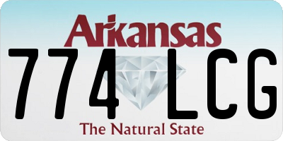 AR license plate 774LCG