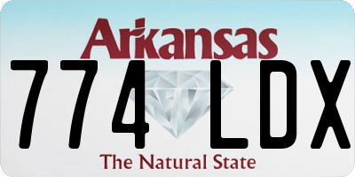 AR license plate 774LDX
