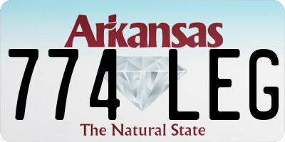 AR license plate 774LEG