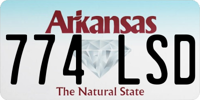 AR license plate 774LSD