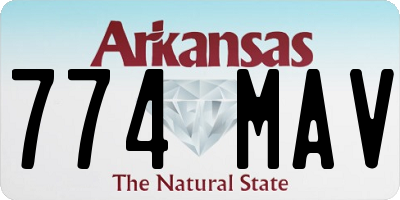 AR license plate 774MAV