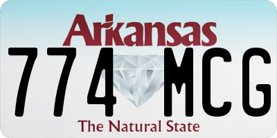 AR license plate 774MCG