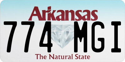 AR license plate 774MGI