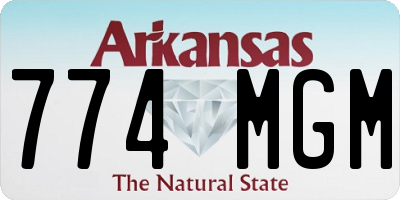 AR license plate 774MGM