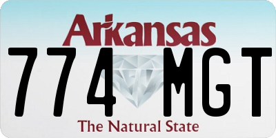 AR license plate 774MGT