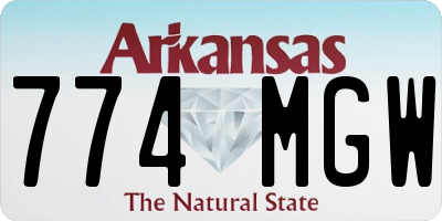 AR license plate 774MGW