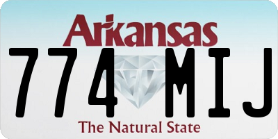 AR license plate 774MIJ