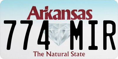 AR license plate 774MIR
