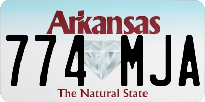 AR license plate 774MJA