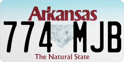 AR license plate 774MJB