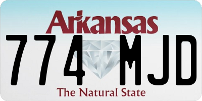 AR license plate 774MJD